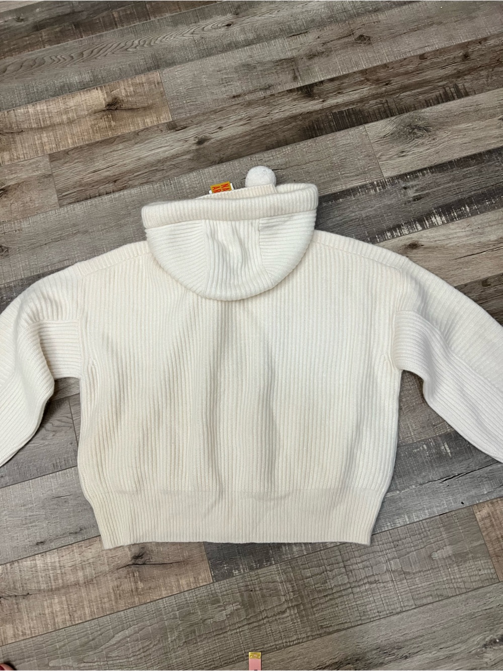 NakedCashmere Ivory Zip-Front Hooded Sweater size M NWT - Picture 9 of 16